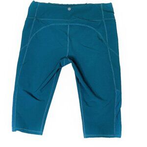 Athleta Cropped Mesh Insert Pocket Leggings Size MP Teal
